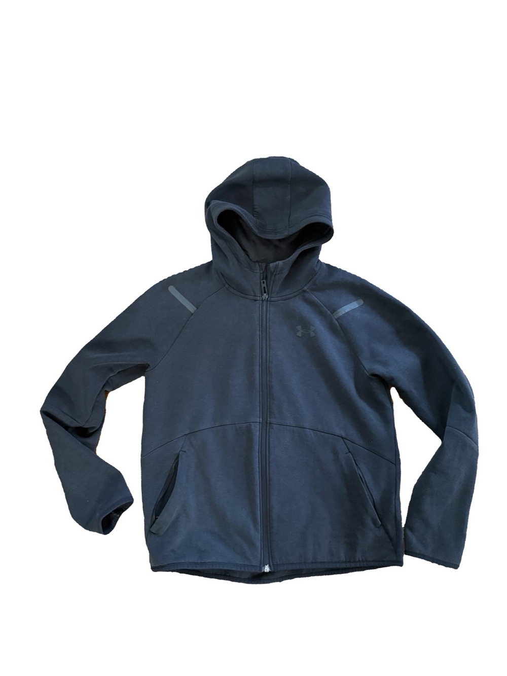 Youth Large Under Armour Black Full-Zip Hooded Performance Jacket